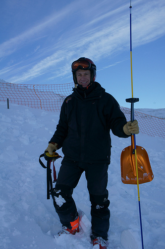 Probe, transceiver and shovel - the 3 essential items for mountain safety in winter.